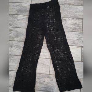 Source Unknown Black Crochet Straight Leg Pants